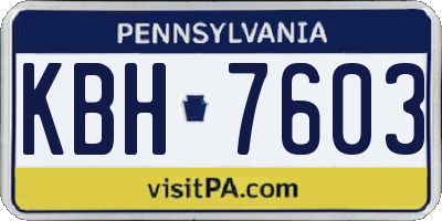PA license plate KBH7603
