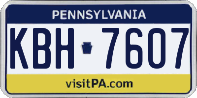 PA license plate KBH7607