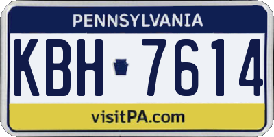 PA license plate KBH7614