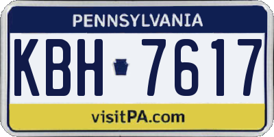 PA license plate KBH7617