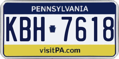 PA license plate KBH7618