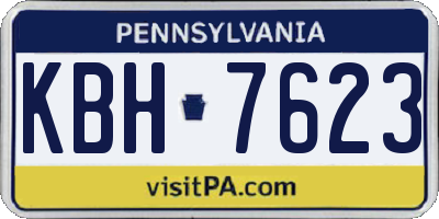 PA license plate KBH7623