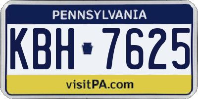 PA license plate KBH7625