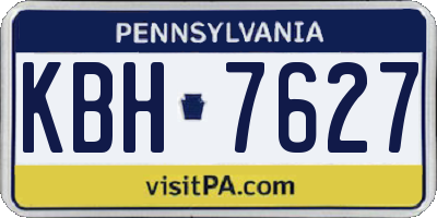 PA license plate KBH7627