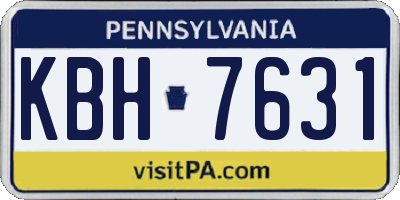 PA license plate KBH7631