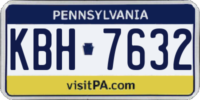 PA license plate KBH7632