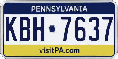 PA license plate KBH7637
