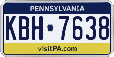 PA license plate KBH7638
