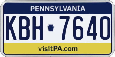 PA license plate KBH7640