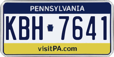 PA license plate KBH7641