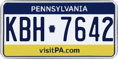 PA license plate KBH7642