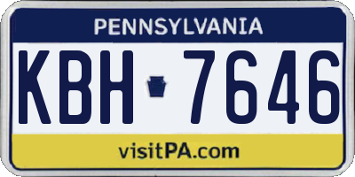 PA license plate KBH7646