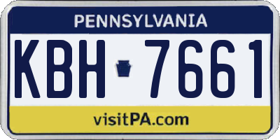 PA license plate KBH7661