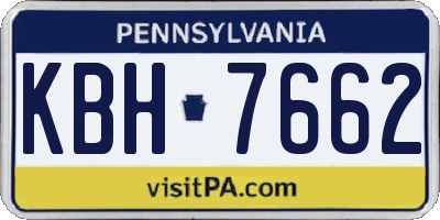 PA license plate KBH7662