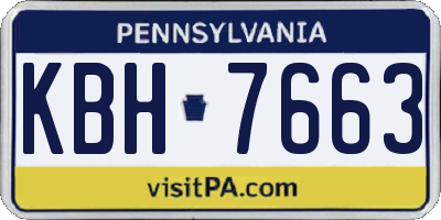 PA license plate KBH7663