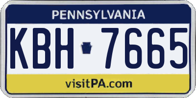 PA license plate KBH7665
