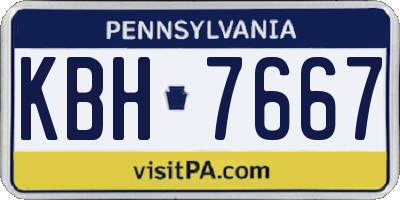 PA license plate KBH7667