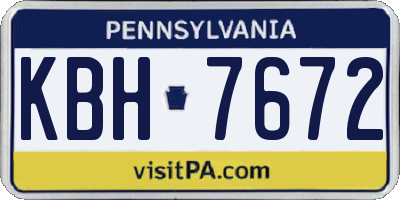 PA license plate KBH7672