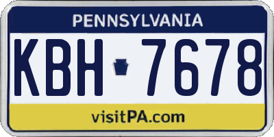 PA license plate KBH7678
