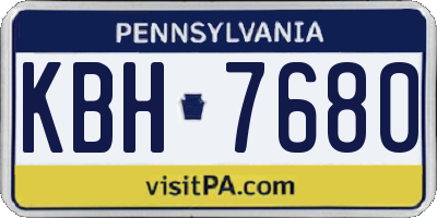 PA license plate KBH7680