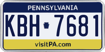 PA license plate KBH7681