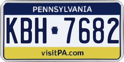 PA license plate KBH7682