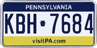 PA license plate KBH7684