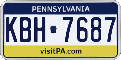 PA license plate KBH7687