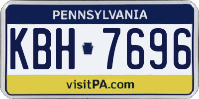 PA license plate KBH7696