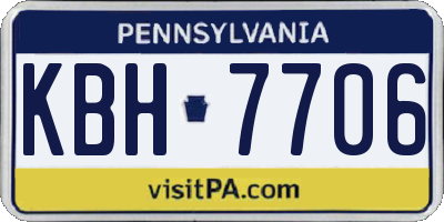 PA license plate KBH7706