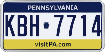 PA license plate KBH7714