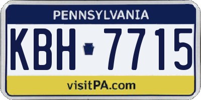 PA license plate KBH7715