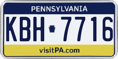 PA license plate KBH7716
