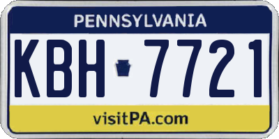 PA license plate KBH7721