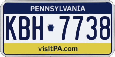 PA license plate KBH7738