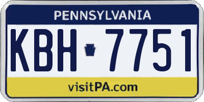 PA license plate KBH7751