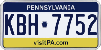 PA license plate KBH7752