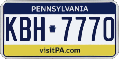 PA license plate KBH7770
