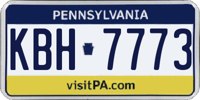 PA license plate KBH7773