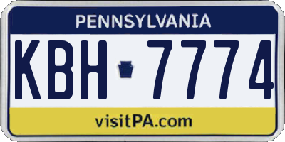 PA license plate KBH7774