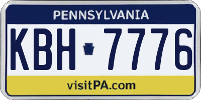 PA license plate KBH7776