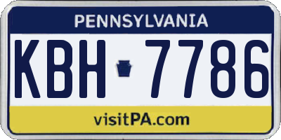 PA license plate KBH7786
