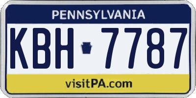PA license plate KBH7787