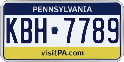 PA license plate KBH7789