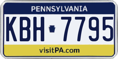 PA license plate KBH7795