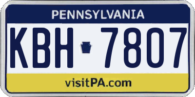 PA license plate KBH7807