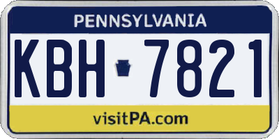 PA license plate KBH7821
