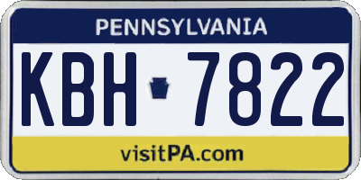 PA license plate KBH7822