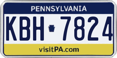 PA license plate KBH7824