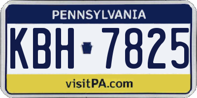 PA license plate KBH7825